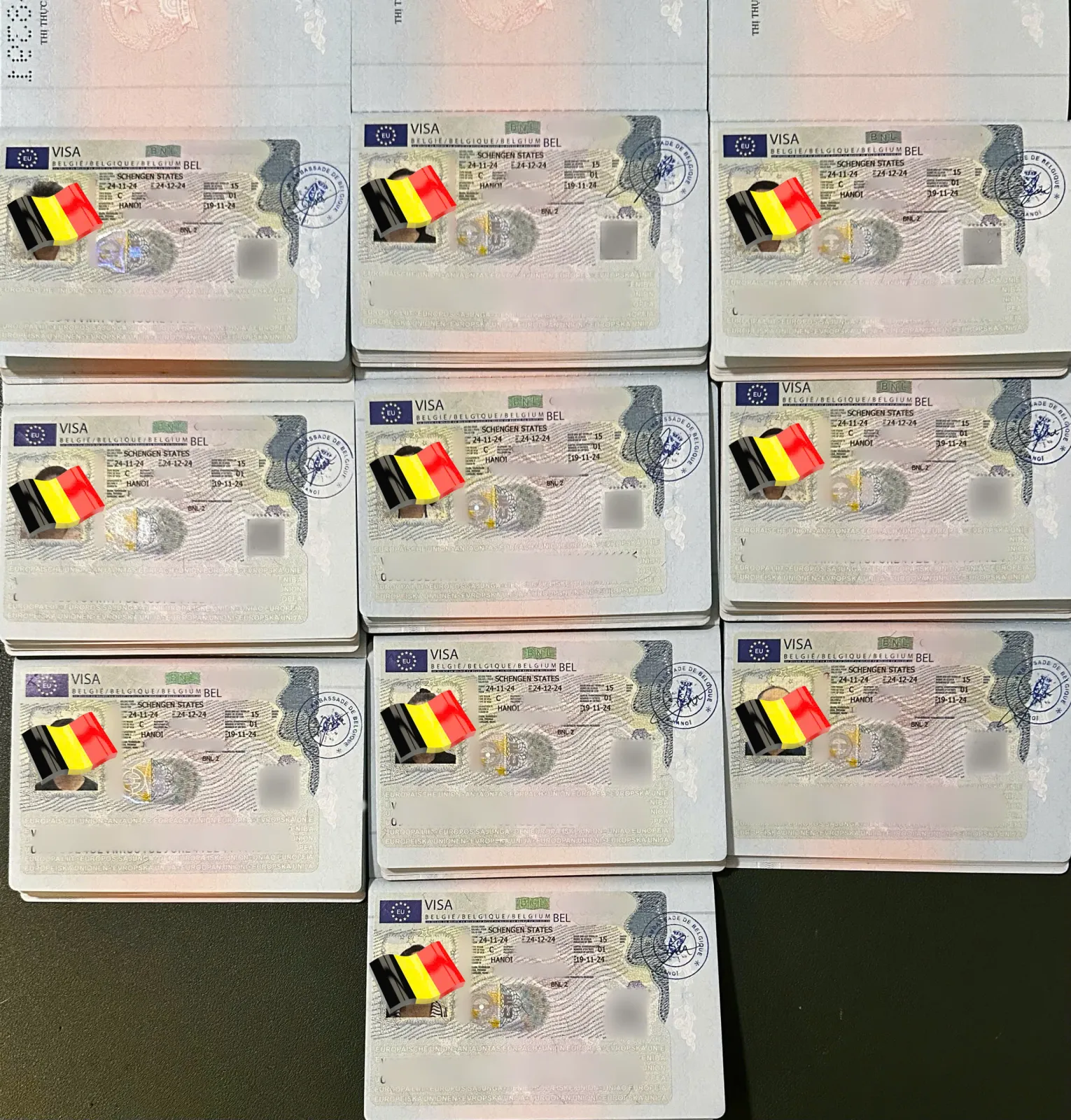 Mười visa Schengen Bỉ đã được cấp cho một đoàn khách doanh nghiệp